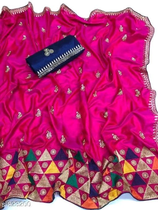 Hiba Lovely Sana Silk Embroidery Work Sarees