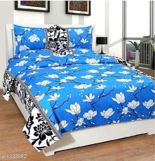 Trendy Cotton Printed 3D Double Bedsheets