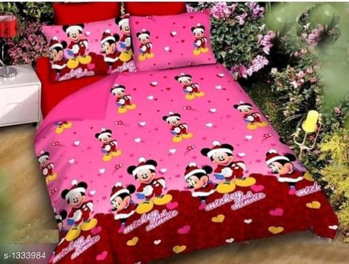 Trendy Cotton Printed 3D Double Bedsheets