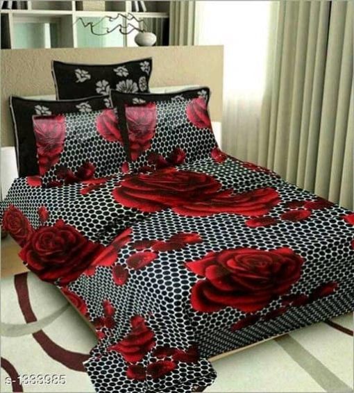 Trendy Cotton Printed 3D Double Bedsheets