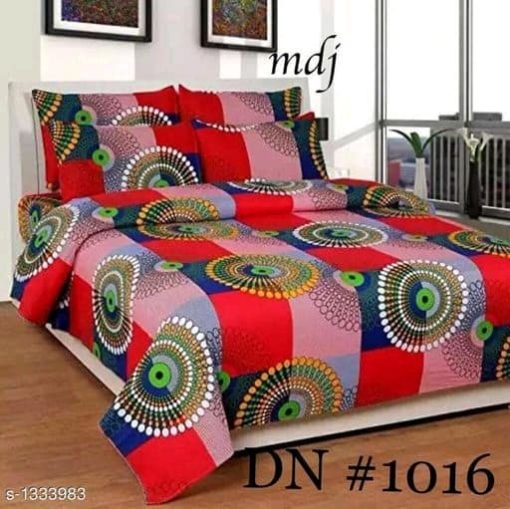 Trendy Cotton Printed 3D Double Bedsheets