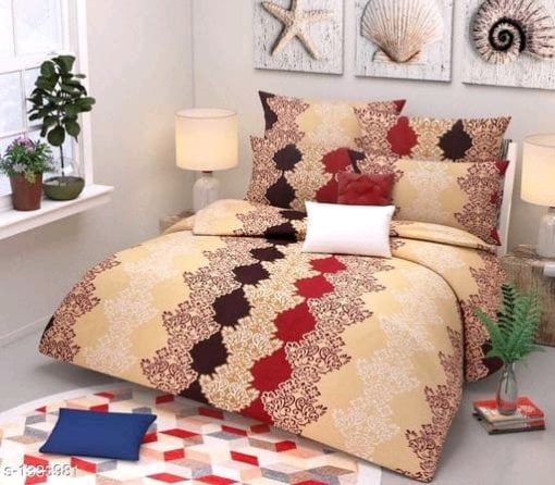 Trendy Cotton Printed 3D Double Bedsheets