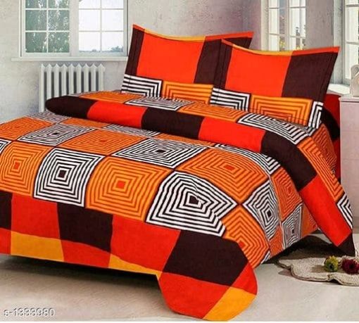 Trendy Cotton Printed 3D Double Bedsheets