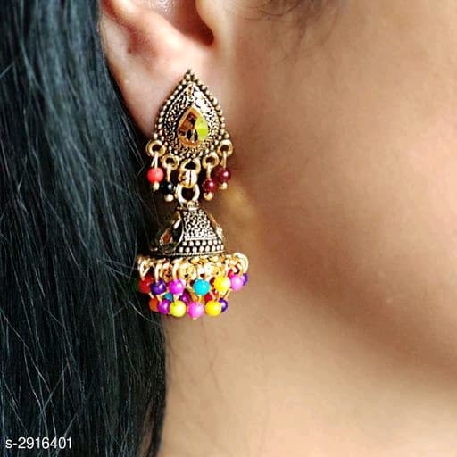 Pariza Alloy Stone & Beads Work Earring - Blieveme